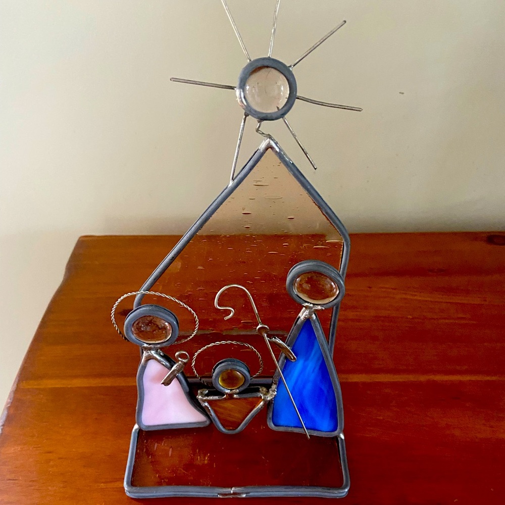 Stained Glass Nativity Scene
